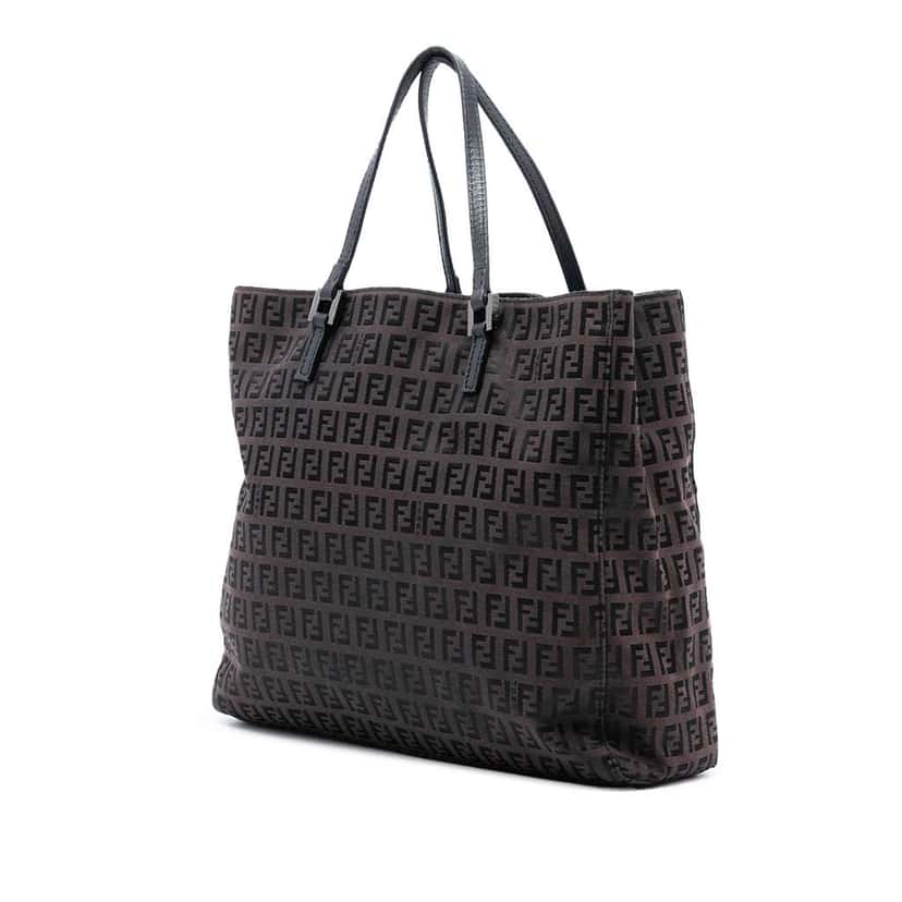 Fendi Zucchino Canvas Tote Brown Canvas Good condition - Back View