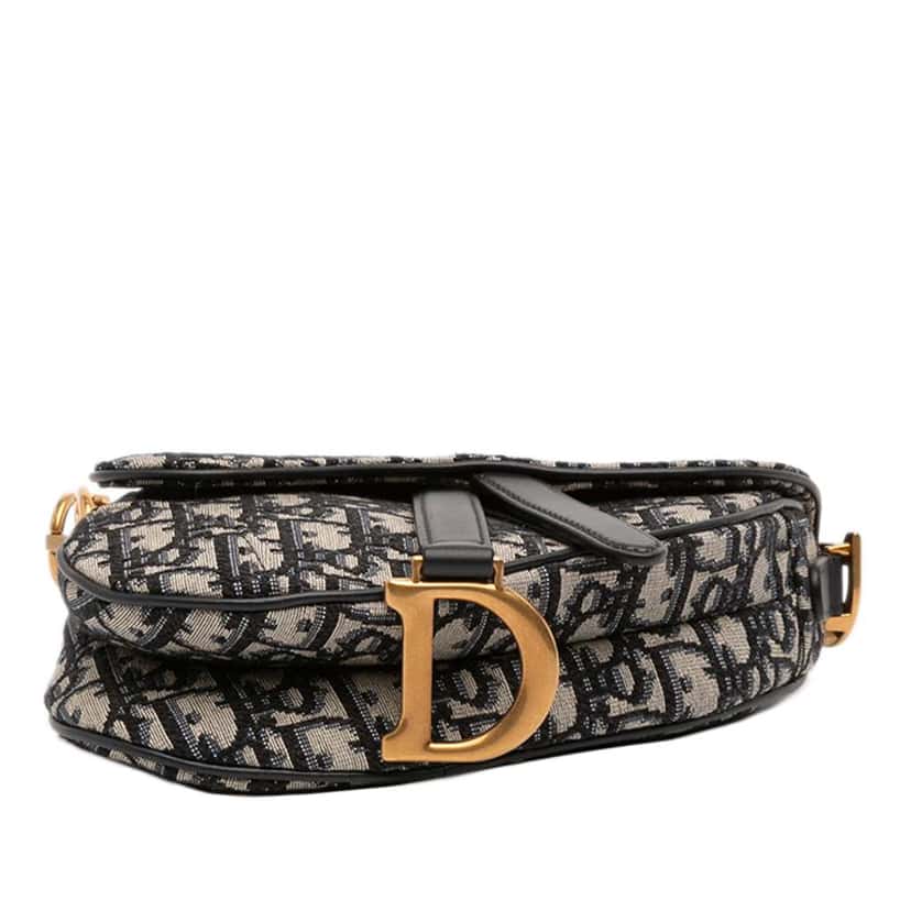 Dior Mini Oblique Canvas Saddle Bag Blue Canvas Very good condition - Inside View
