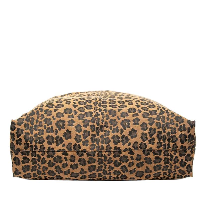 Fendi Leopard Print Canvas Tote Brown Canvas Good condition - Inside View