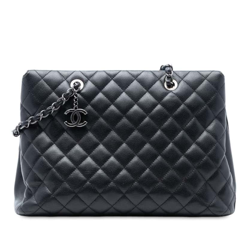 Chanel Large Caviar Chic Shopping Tote Black Leather Good condition - Front View