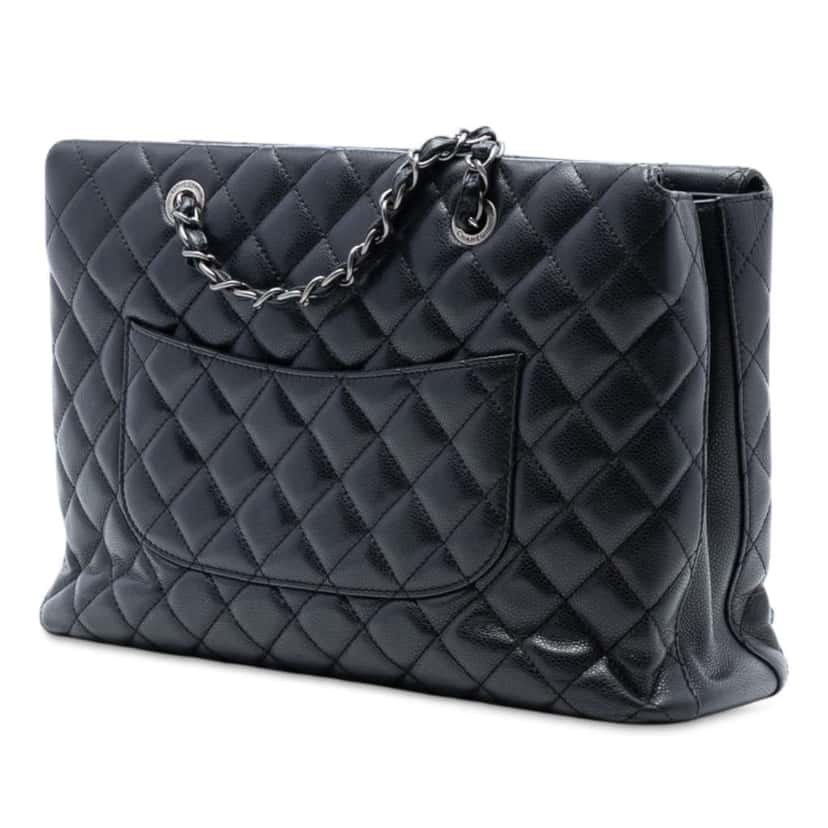 Chanel Large Caviar Chic Shopping Tote Black Leather Good condition - Back View