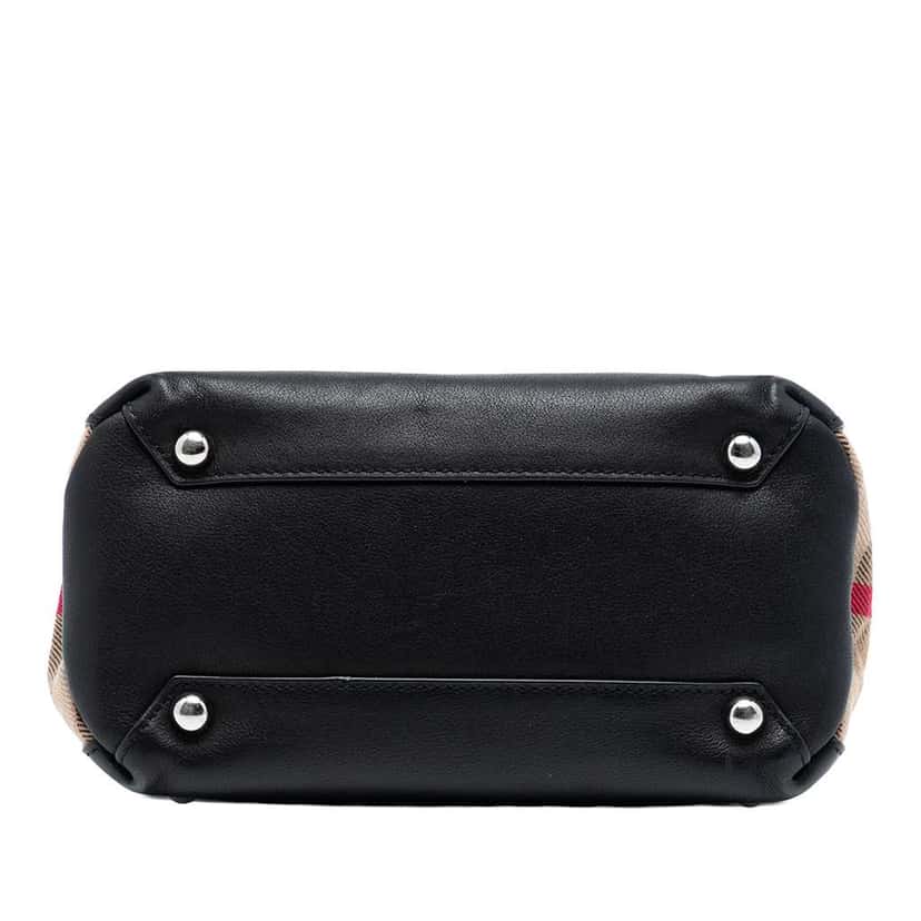 Burberry Baby Banner Studded Leather and House Check Tote Black Leather Very good condition - Inside View