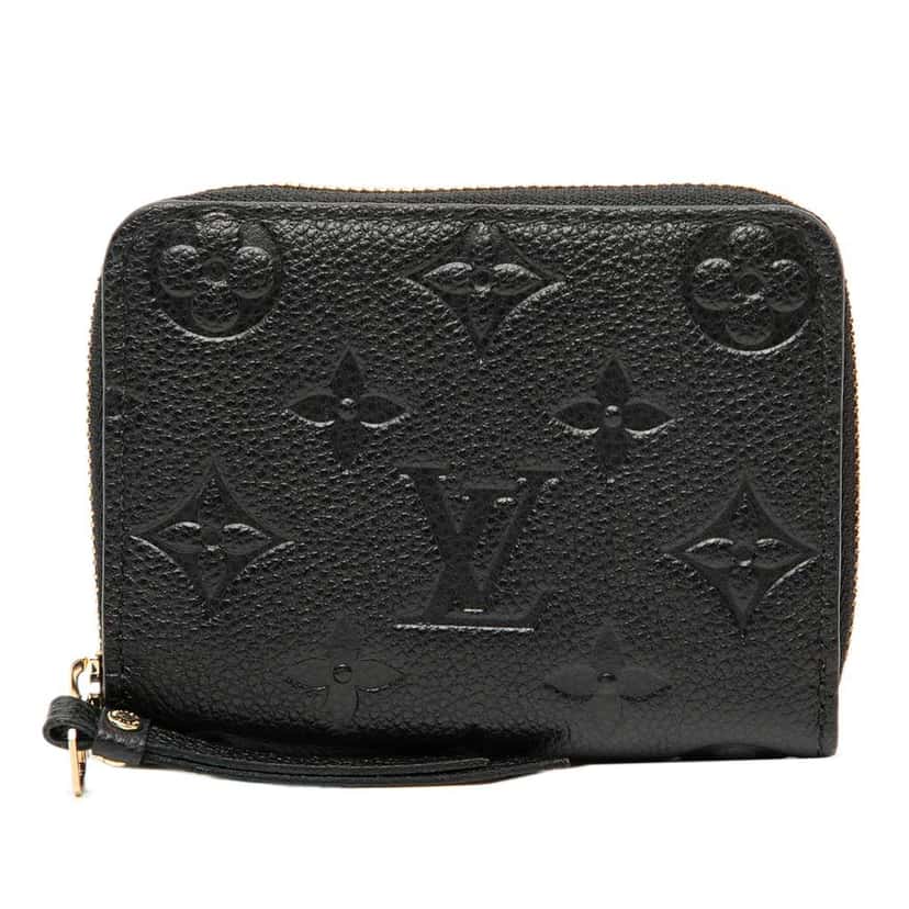 Louis Vuitton Monogram Empreinte Zippy Coin Purse Black Leather Good condition - Front View