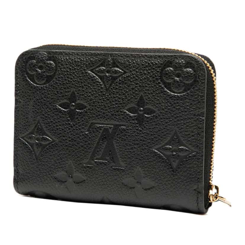 Louis Vuitton Monogram Empreinte Zippy Coin Purse Black Leather Good condition - Back View