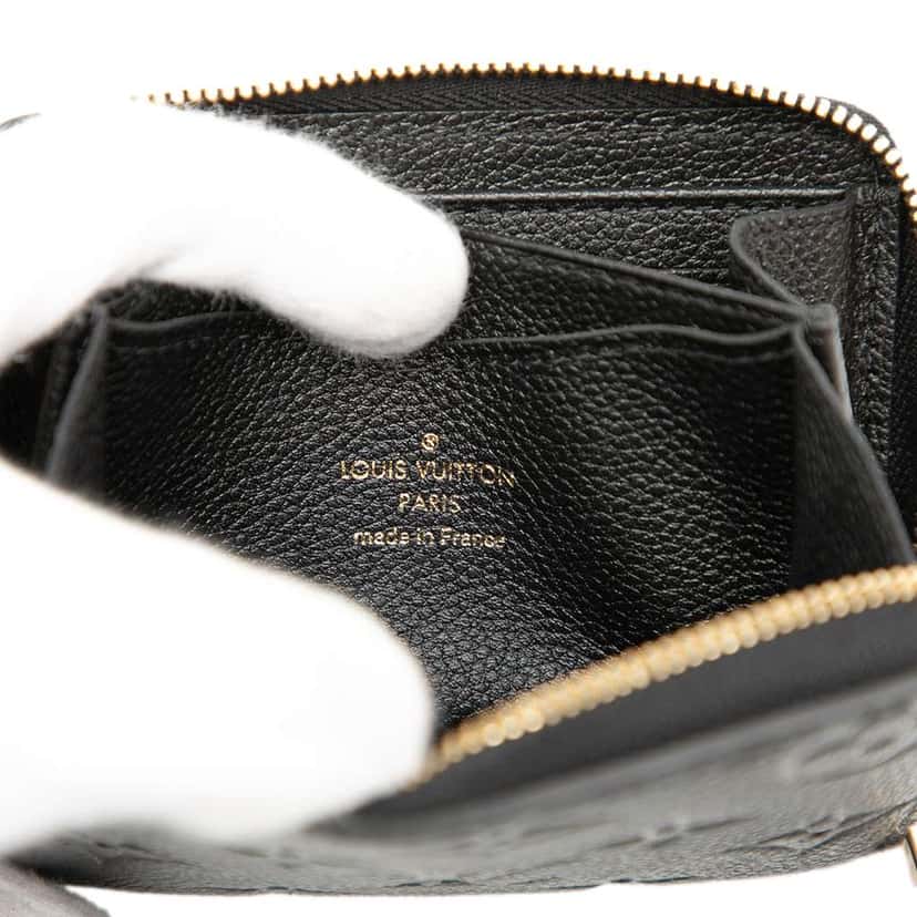 Louis Vuitton Monogram Empreinte Zippy Coin Purse Black Leather Good condition - Box View