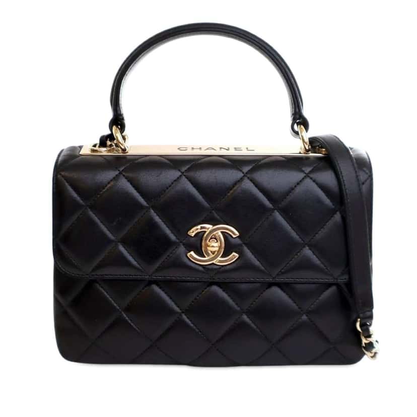 Chanel Small Quilted Lambskin Trendy CC Flap Black Leather Good condition - Front View