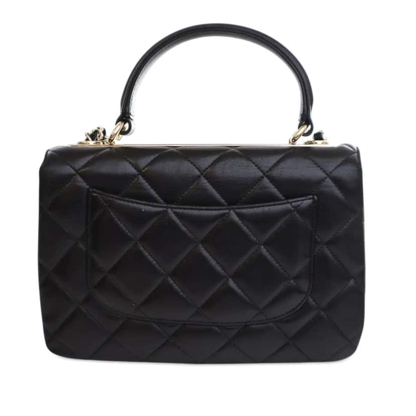 Chanel Small Quilted Lambskin Trendy CC Flap Black Leather Good condition - Inside View