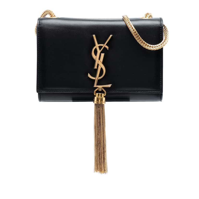 Saint Laurent Small Leather Monogram Kate Tassel Crossbody Black Leather Good condition - Front View