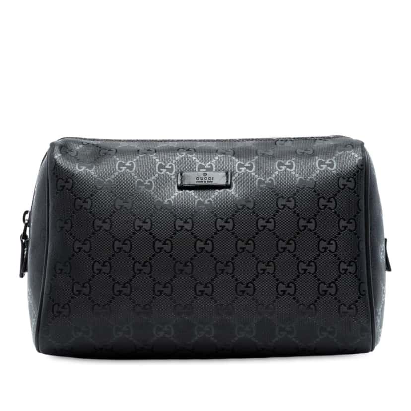 Gucci GG Imprime Pouch Black Canvas Good condition - Front View