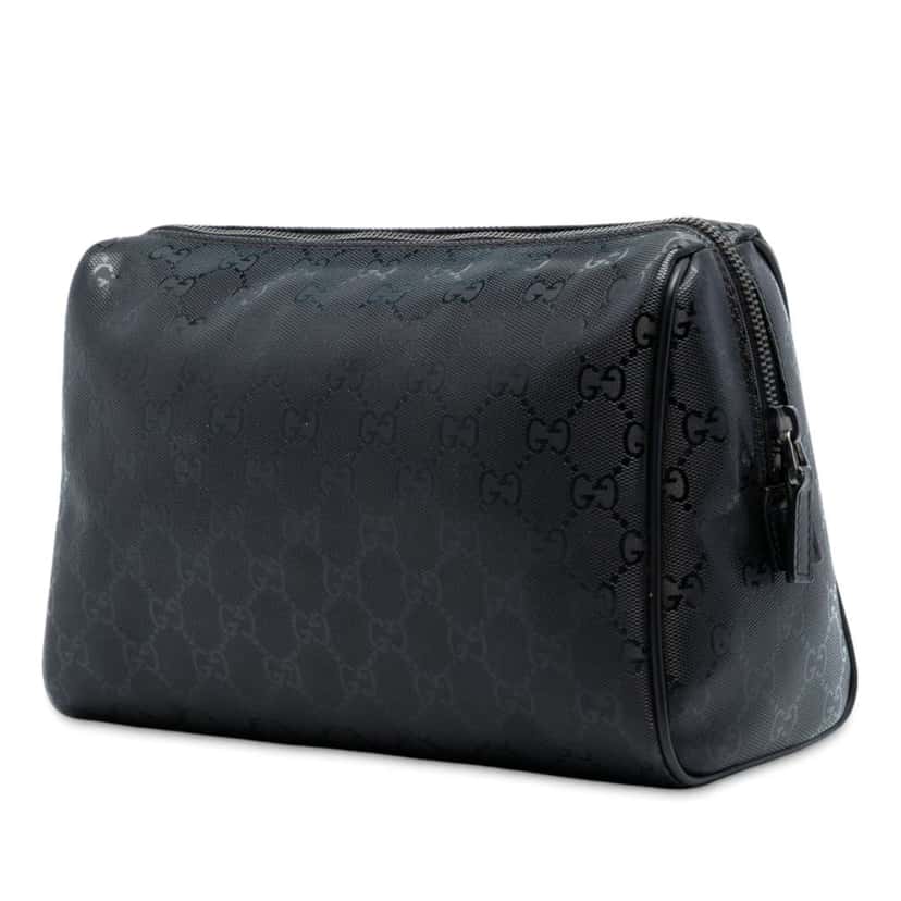 Gucci GG Imprime Pouch Black Canvas Good condition - Back View