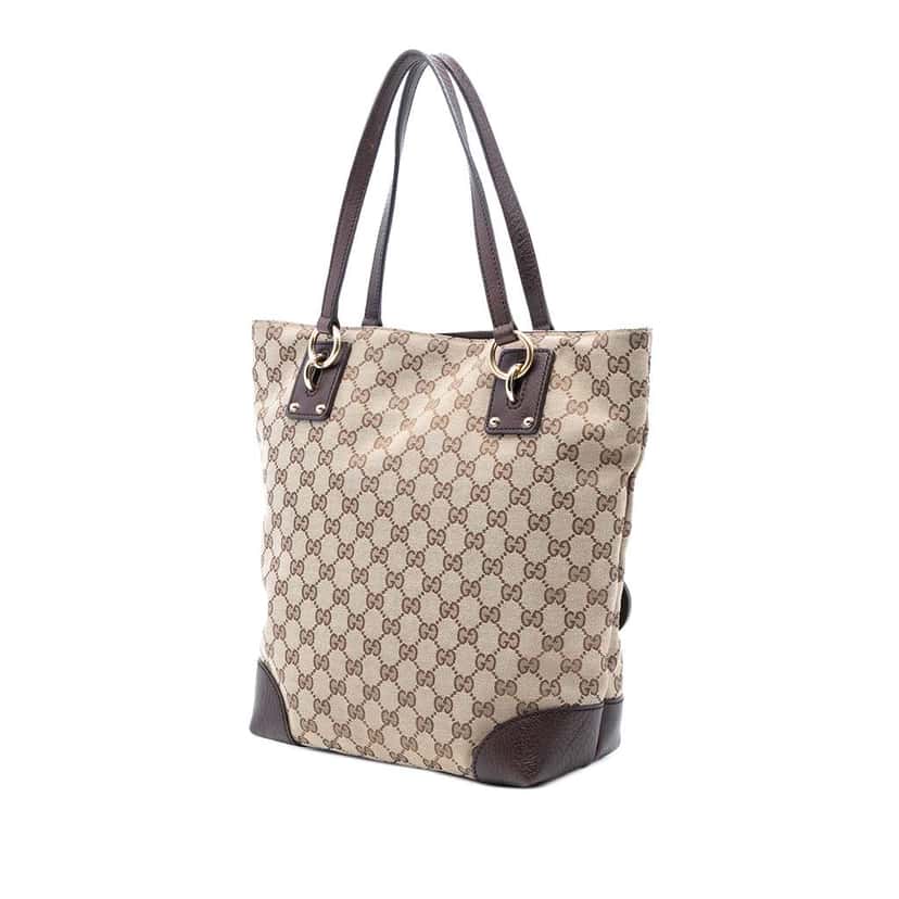 Gucci GG Canvas GG Charm Tote Brown Canvas Good condition - Back View