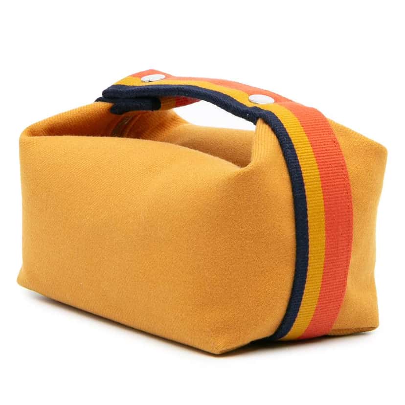 Hermès Small Wool Bride A Brac Rocabar Case Yellow Wool Good condition - Back View