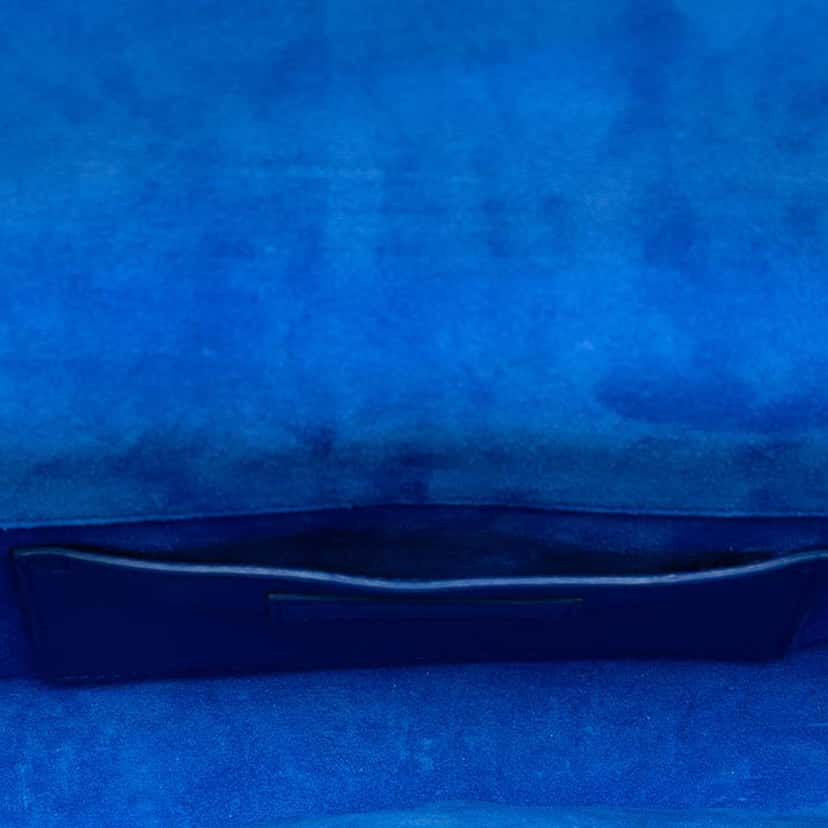 Saint Laurent Grain De Poudre Monogram Cassandre Clutch Blue Leather Good condition - Model View