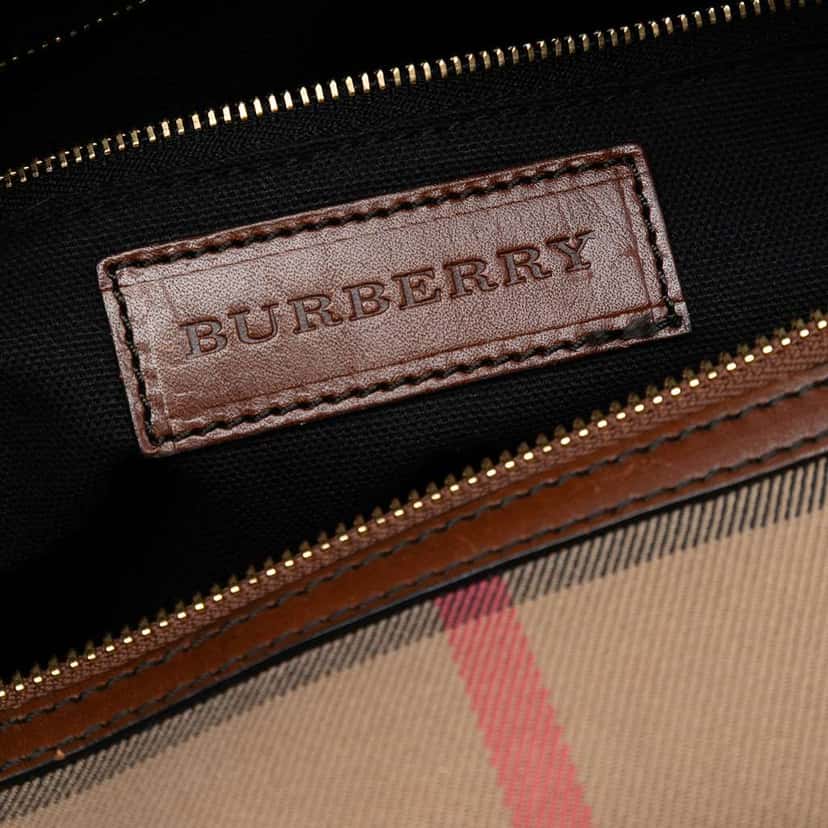 Burberry House Check Canvas Alchester Bowling Bag Brown Canvas Good condition - Box View