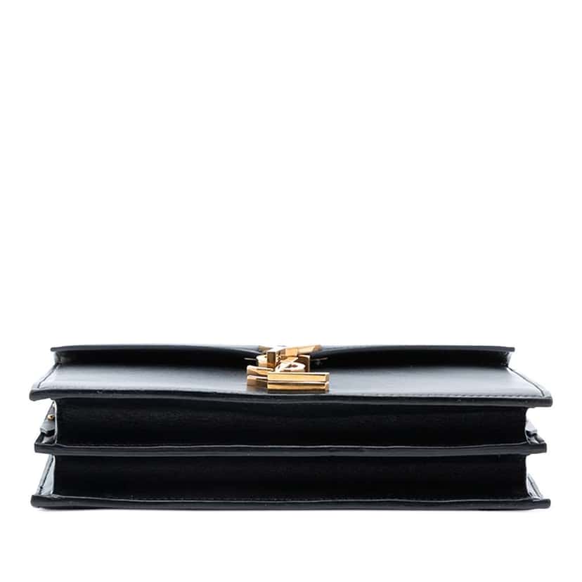 Saint Laurent Smooth Calfskin Monogram Cassandra Clasp Bag Black Leather Good condition - Inside View