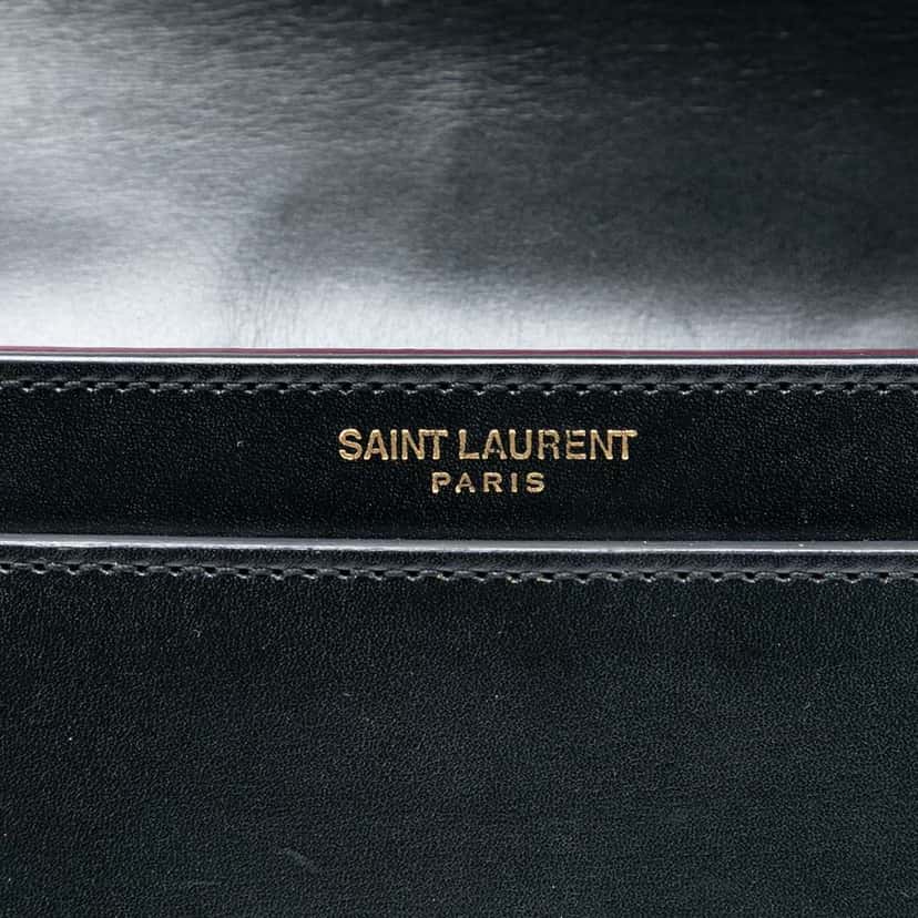 Saint Laurent Smooth Calfskin Monogram Cassandra Clasp Bag Black Leather Good condition - Box View