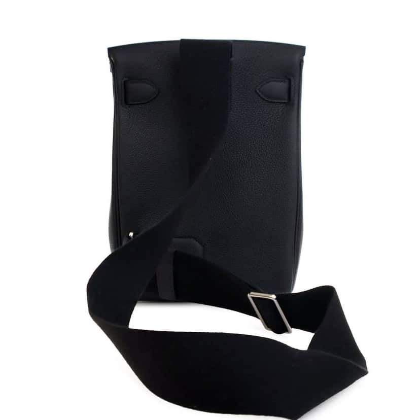 Hermès Togo Kelly Hac A Dos PM Black Leather Good condition - Back View