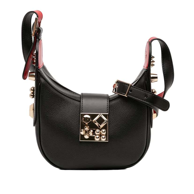 Christian Louboutin Mini Leather Carasky Crossbody Black Leather Very good condition - Front View
