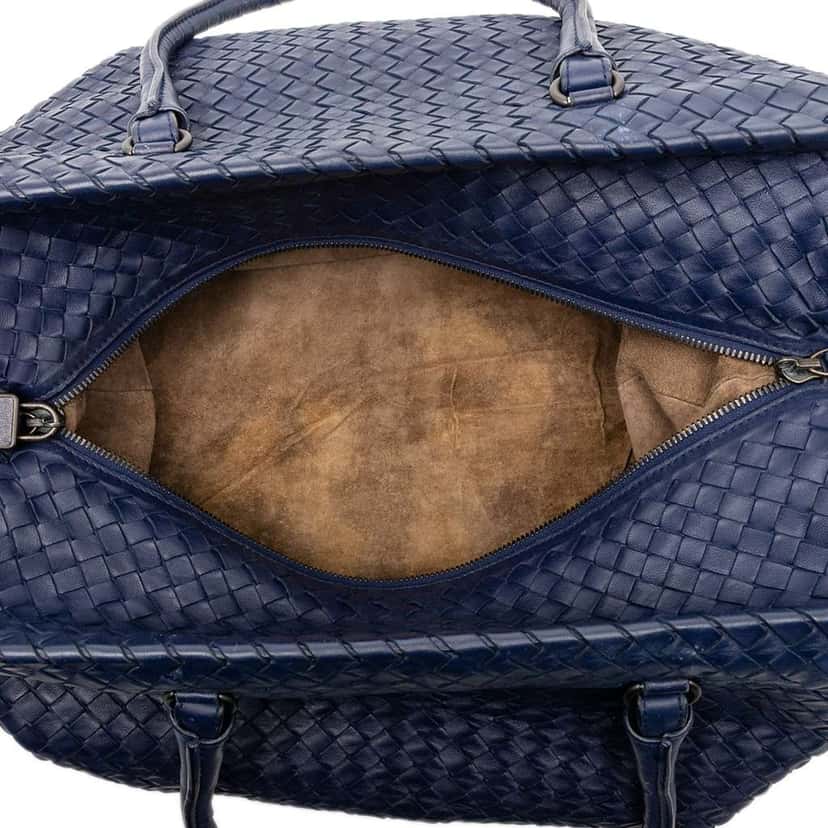 Bottega Veneta Large Nappa Intrecciato Brick Tote Blue Leather Good condition - Model View