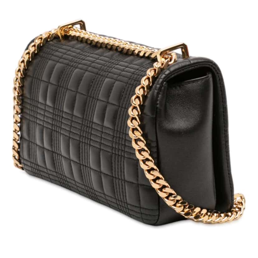 Burberry Small Quilted Lambskin Lola Crossbody Black Leather Good condition - Back View
