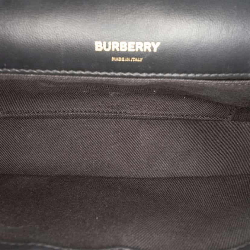Burberry Small Quilted Lambskin Lola Crossbody Black Leather Good condition - Model View