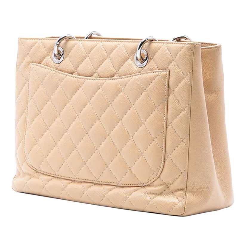 Chanel Caviar Grand Shopping Tote Brown Leather Good condition - Back View