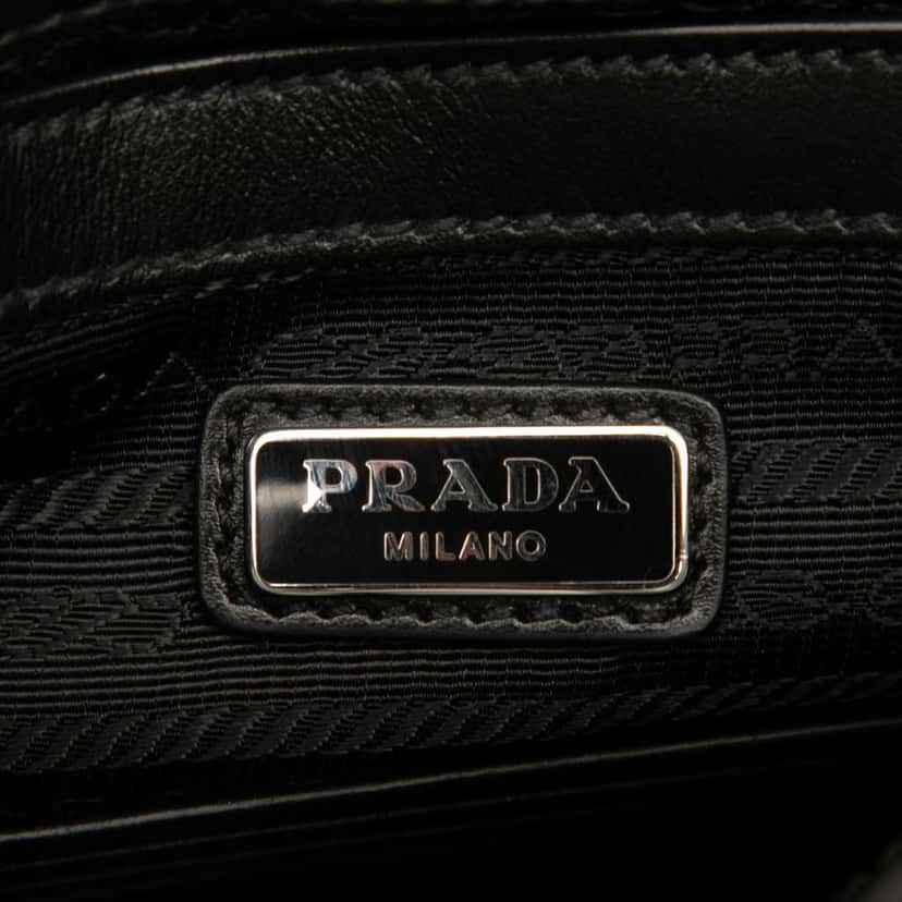 Prada Saffiano Buckle Messenger Bag Black Leather Good condition - Box View