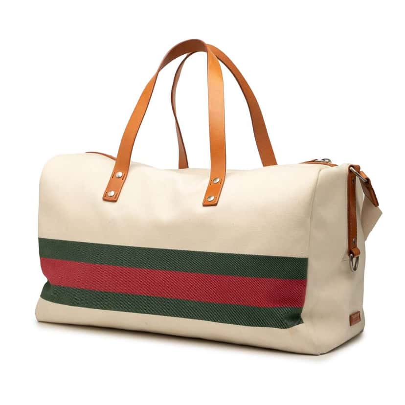 Gucci Canvas Web Duffle Bag Brown Canvas Good condition - Back View