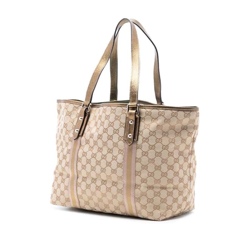 Gucci GG Canvas Jolicoeur Tote Brown Canvas Good condition - Back View