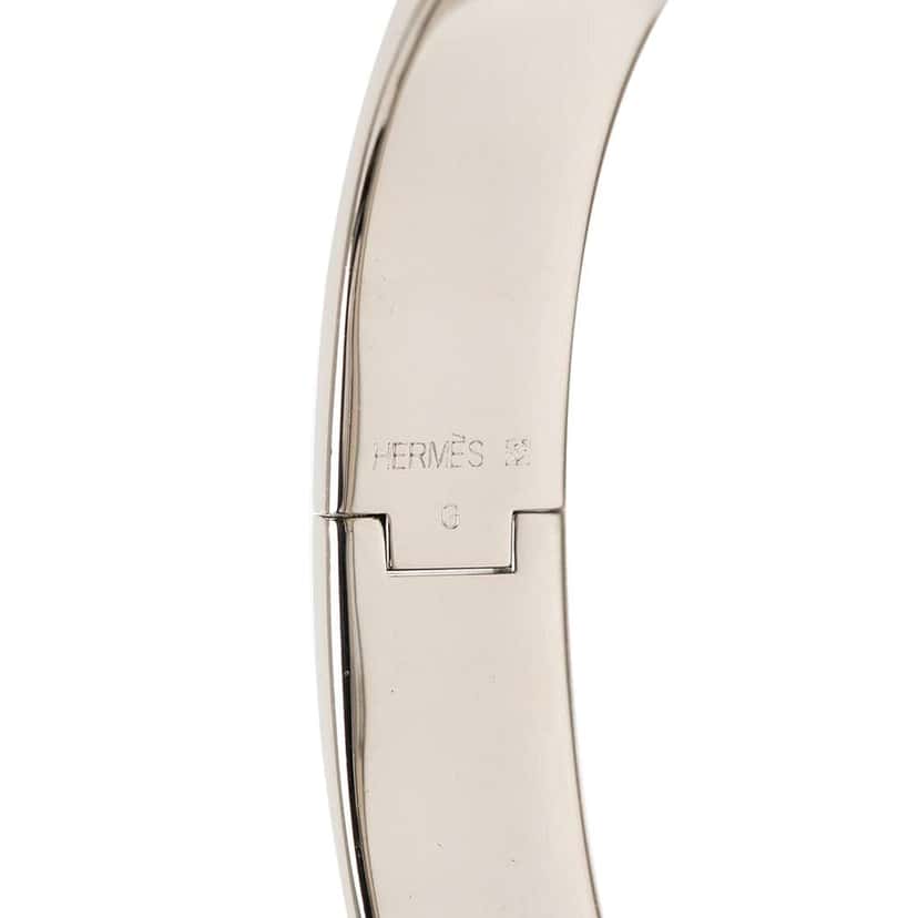 Hermès Narrow Enamel Clic H Bracelet TGM White Good condition - Model View