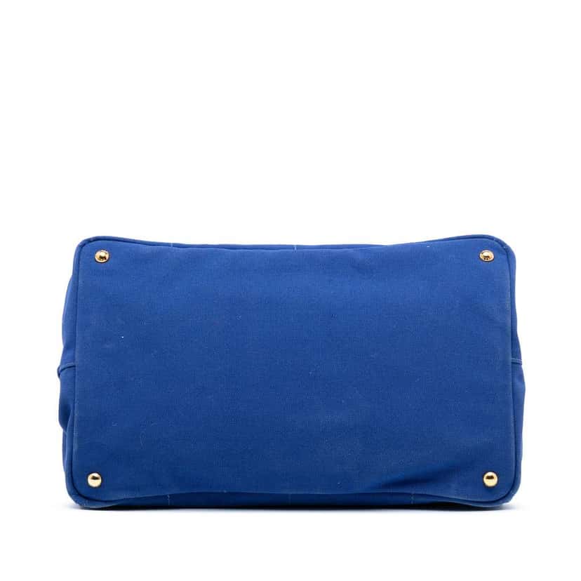 Prada Large Canvas Canapa Logo Satchel Blue Canvas Good condition - Inside View