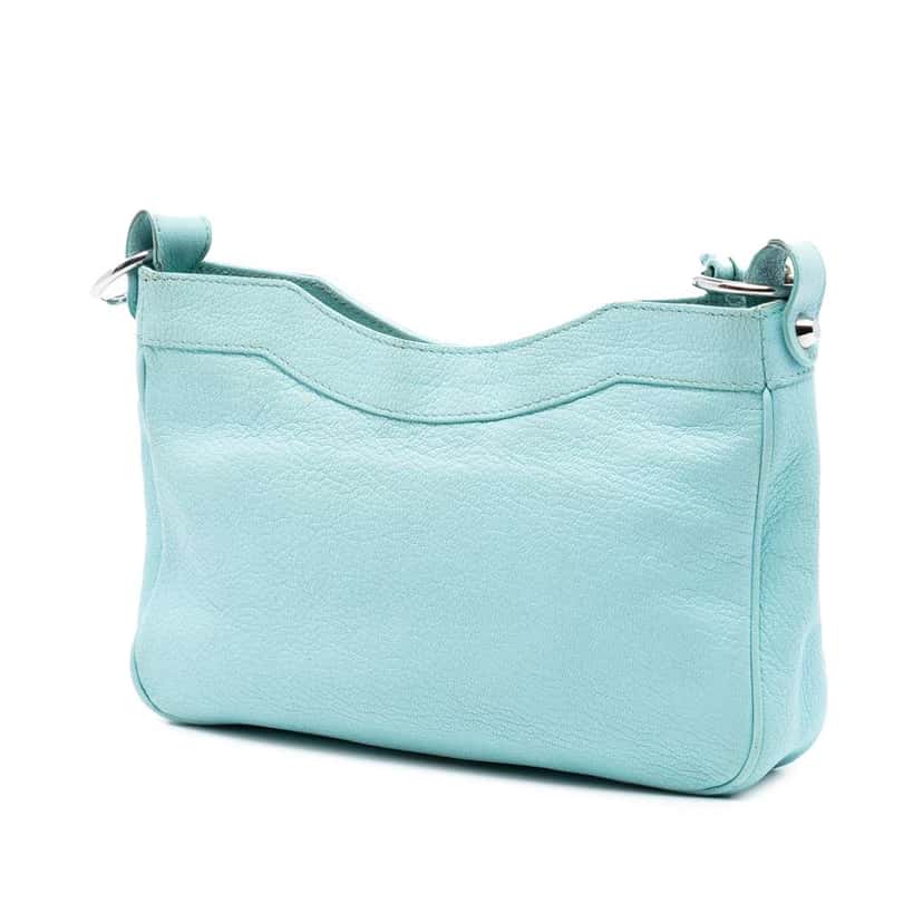 Balenciaga Chevre Motocross Classic Metallic Edge Hip Crossbody Blue Leather Good condition - Back View