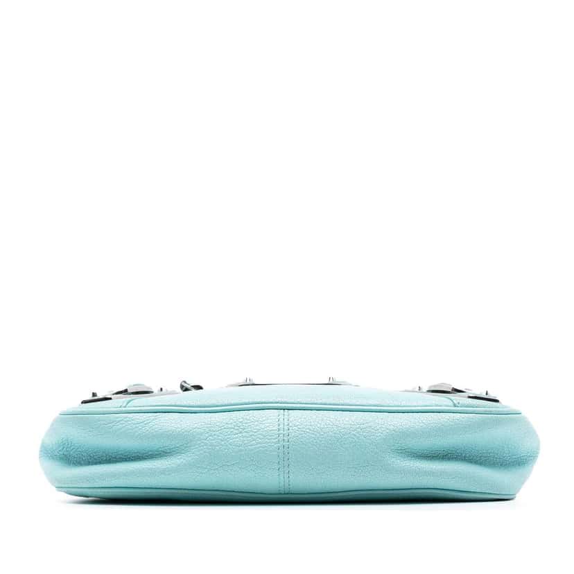 Balenciaga Chevre Motocross Classic Metallic Edge Hip Crossbody Blue Leather Good condition - Inside View