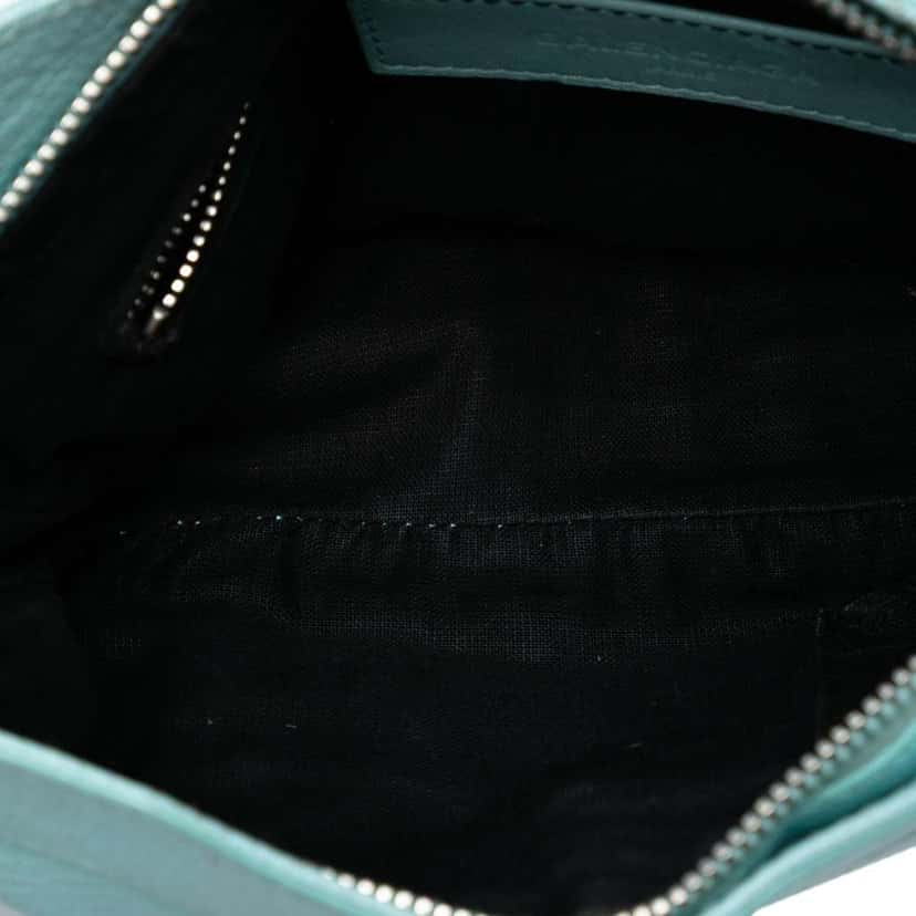 Balenciaga Chevre Motocross Classic Metallic Edge Hip Crossbody Blue Leather Good condition - Model View
