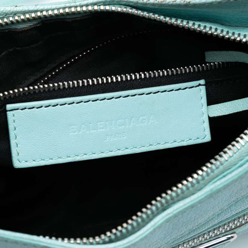 Balenciaga Chevre Motocross Classic Metallic Edge Hip Crossbody Blue Leather Good condition - Box View