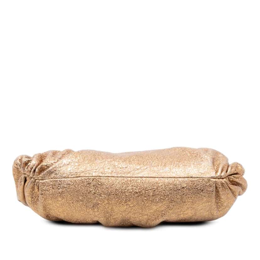 Chanel Metallic Crackled Calfskin Monte Carlo Clutch Gold Leather Very good condition - Inside View