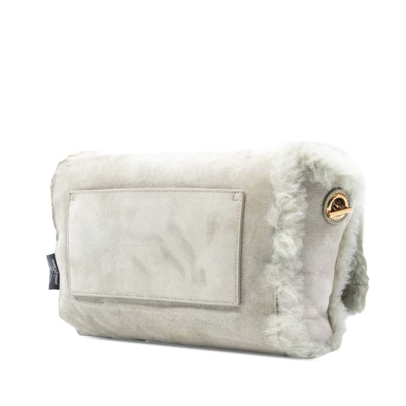 Saint Laurent Medium Shearling Monogram Kate Reversible Shoulder Bag Grey Very good condition - Back View