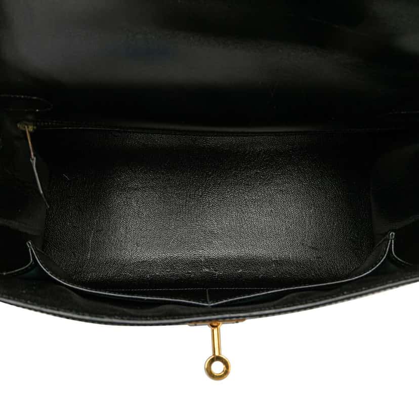 Hermès Box Calf Kelly Sellier 32 Black Leather Good condition - Model View