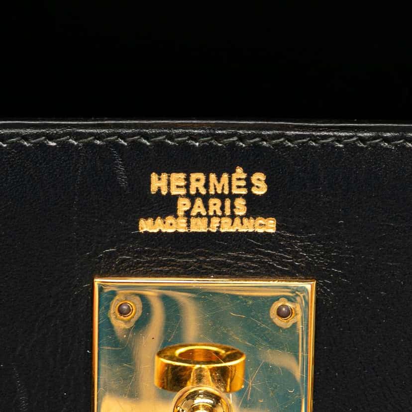 Hermès Box Calf Kelly Sellier 32 Black Leather Good condition - Box View