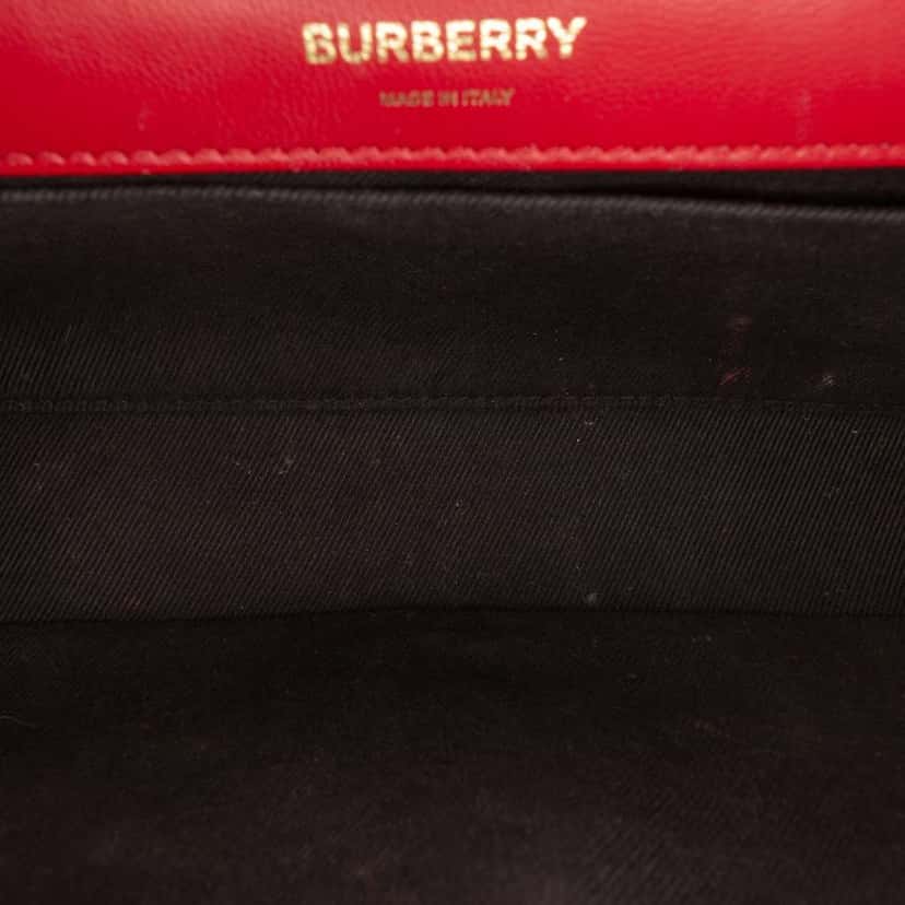Burberry Small Quilted Lambskin Lola Crossbody Red Leather Very good condition - Model View
