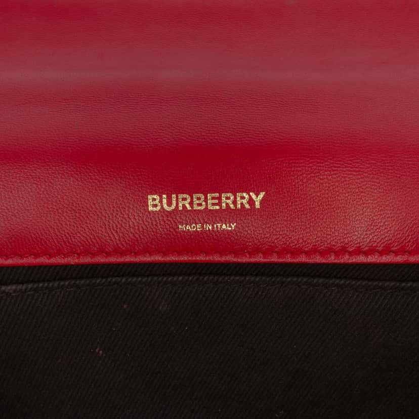 Burberry Small Quilted Lambskin Lola Crossbody Red Leather Very good condition - Box View