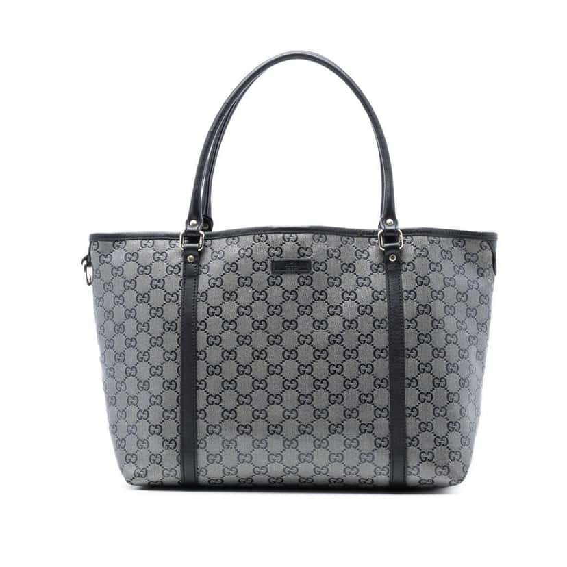 Gucci Medium GG Crystal Joy Tote Grey Canvas Good condition - Front View