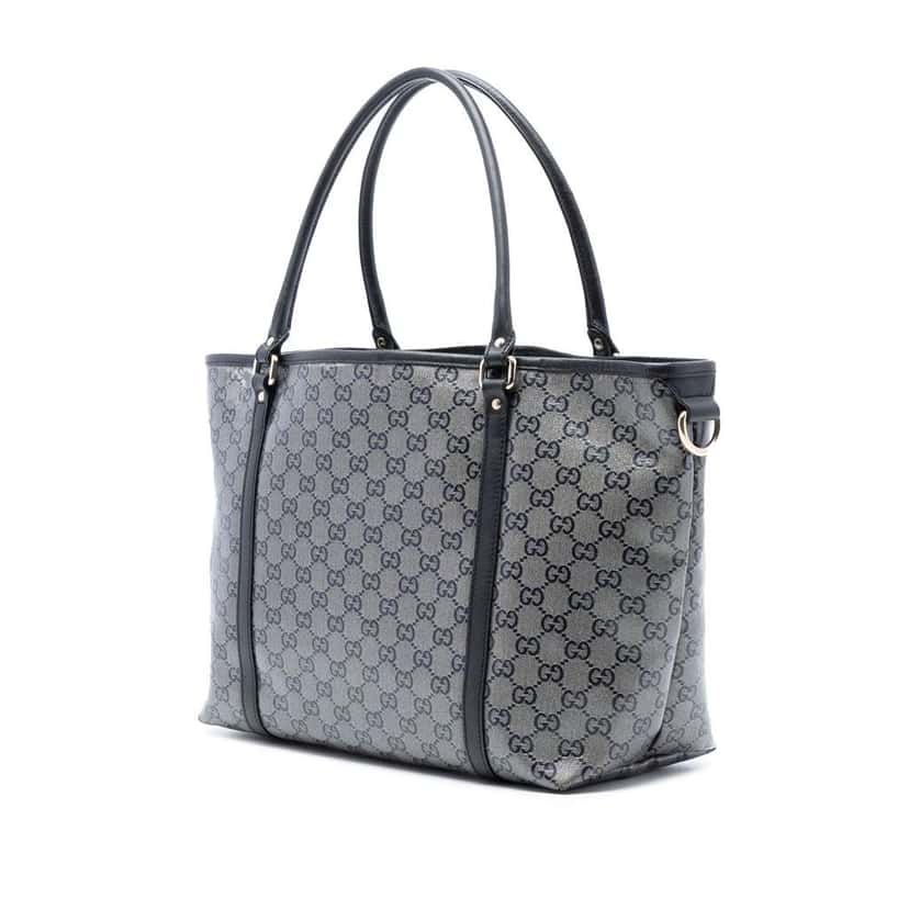 Gucci Medium GG Crystal Joy Tote Grey Canvas Good condition - Back View