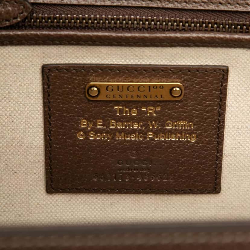 Gucci 100th Anniversary Medium Canvas 1947 Bamboo Top Handle Bag Brown Canvas Good condition - Box View