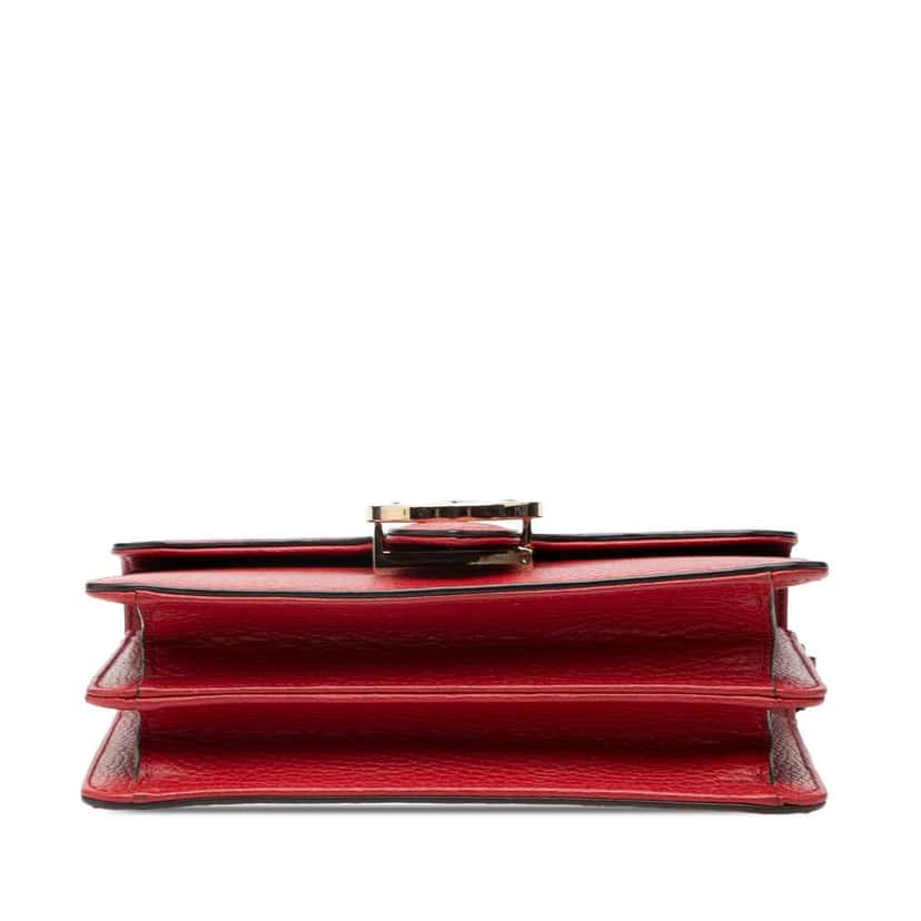 Gucci Small Dollar Calfskin Interlocking G Crossbody Red Leather Good condition - Inside View