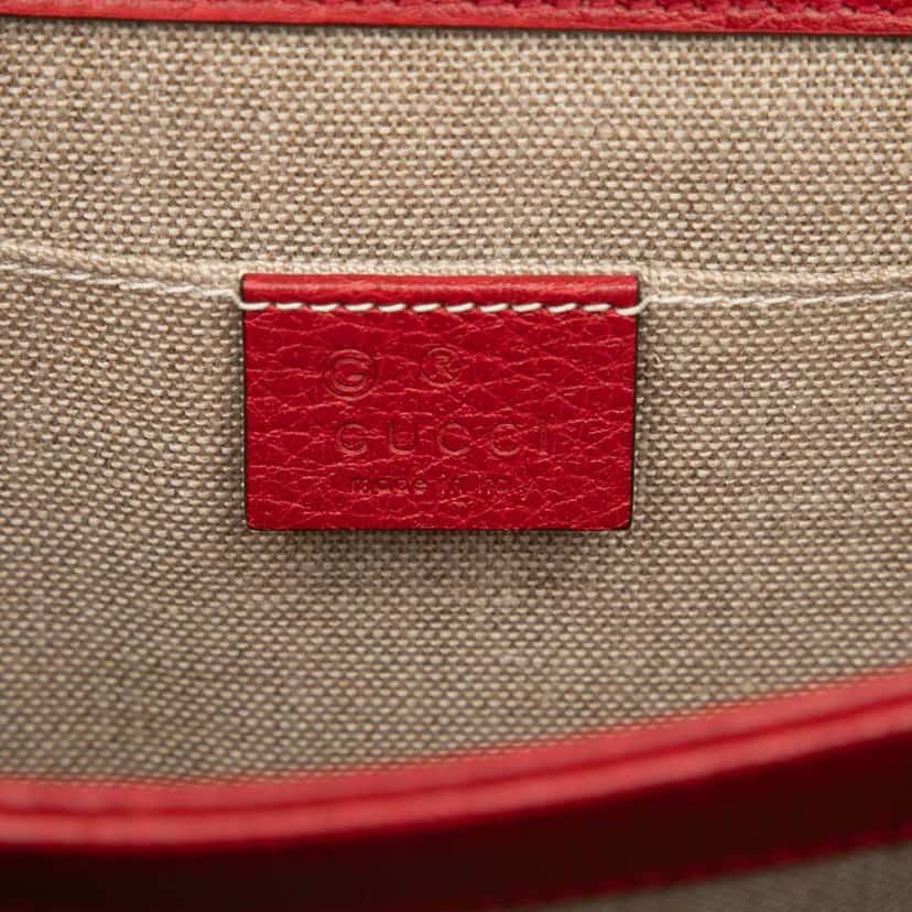 Gucci Small Dollar Calfskin Interlocking G Crossbody Red Leather Good condition - Box View