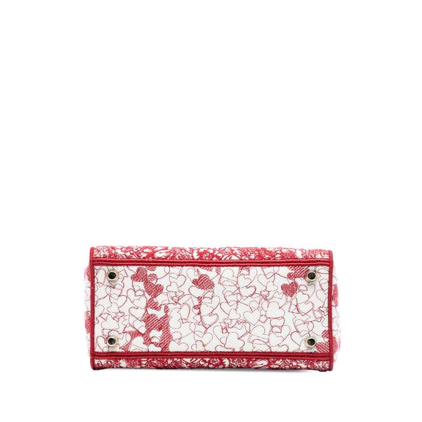 Dior DiorAmour Medium Embroidered Canvas Royale Lady D Lite Red Canvas Very good condition - Inside View