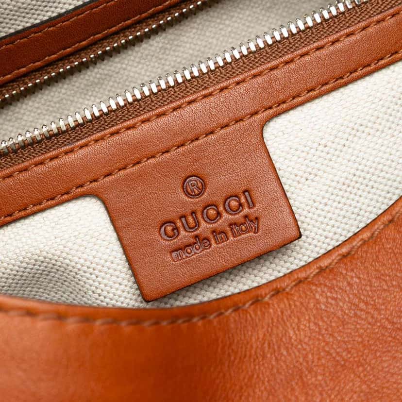 Gucci Calfskin Jackie O Bouvier Crossbody Brown Leather Good condition - Box View