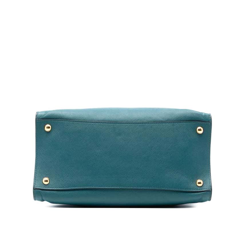 Prada Saffiano Soft Triple Pocket Tote Blue Leather Good condition - Inside View