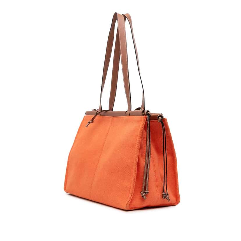 Loewe Small Canvas Cushion Tote Orange Canvas Good condition - Back View